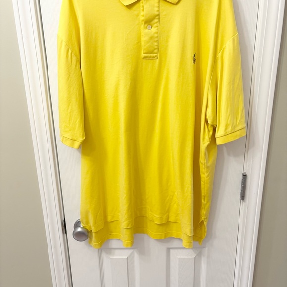 Polo by Ralph Lauren Men's 2XLT Bright Yellow Polo Shirt - Picture 4 of 8